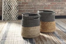 Parrish Natural/Black Basket (Set of 2)