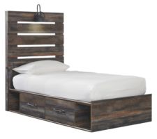 Drystan Twin Panel Bed with 2 Storage Drawers