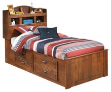 Barchan Twin Bookcase Bed with 4 Storage Drawers