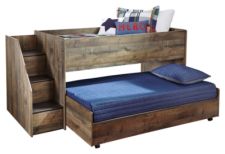 Trinell Twin Loft Bed with Pull-out Caster Bed