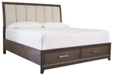 Brueban California King Panel Bed with 2 Storage Drawers