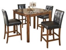 Theo Counter Height Dining Room Table and Bar Stools (Set of 5)