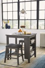 Caitbrook Counter Height Dining Room Table and Bar Stools (Set of 3)