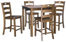 Hazelteen Counter Height Dining Room Table and Bar Stools (Set of 5)
