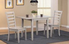46" Leg Table w/ 2-8" Drop Leaves - Dining Carmel grey