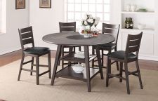 60" Round Table w/ Drop Leaves - Dining Parkside Grey