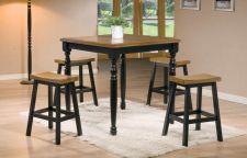 36" Square Tall Table - Dining Quails Run Almond/Ebony