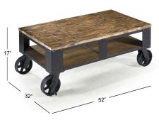 Rectangular Cocktail Table (2 Braking Casters) - Pinerbook