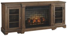 Flynnter 75" TV Stand with Electric Fireplace