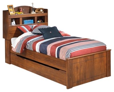 Barchan Twin Bookcase Bed With Trundle, Bookcase Headboard Trundle Bed