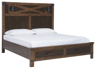 Wyattfield King Panel Bed With Storage, King Panel Bed With Storage